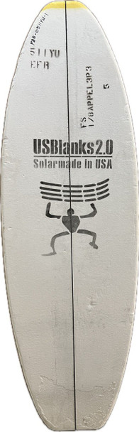 5'11"YU US Blanks, Yellow, Black 3-Ply Appelcore, Natural Rocker