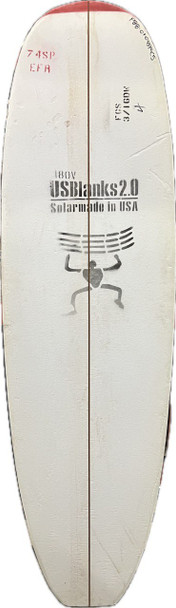 7'4"SP US Blanks, Red, 3/16" Darkwood,  Natural Rocker