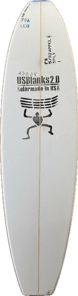 7'5"A US Blanks, Blue, 5/32" Appelcore 5-ply stringer, Natural Rocker