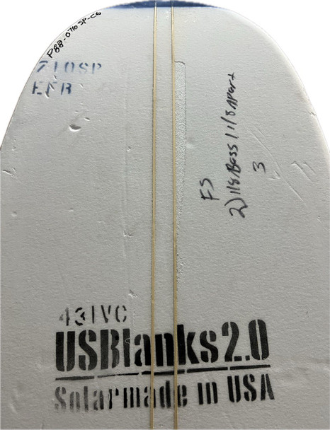7'10"SP US Blanks, Blue, 2x 1/8" Bass 1-1/8" Apart, Natural Rocker