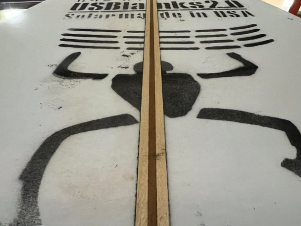 9'9"A US Blanks, Blue, T-Band (1/4"Bass,3/16"Darkwood,1/4"Bass), Natural Rocker, Black glue