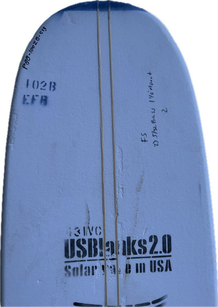 10'2"B US Blanks, Blue, 2x 5/32" Bass 1-1/8"apart, Natural Rocker