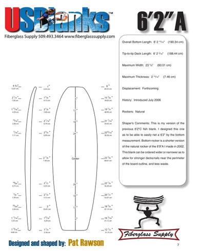 6'2" A, Yellow, 1/8" Basswood 6'2"A Natural Rocker