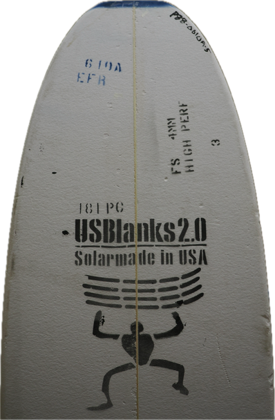 6'10"A, Blue, 4mm Hi-performance ply, natural Rocker