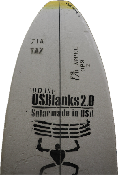 7'1"A, Yellow, BLACK 3-ply Appelcore Plywood, Natural Rocker
