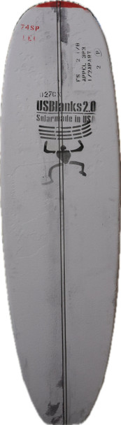 7'4"SP, Red, 2x Black 3-ply Appelcore 0.5" Apart, Natural Rocker