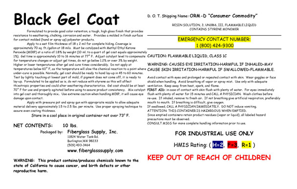 Black Gelcoat Gallon