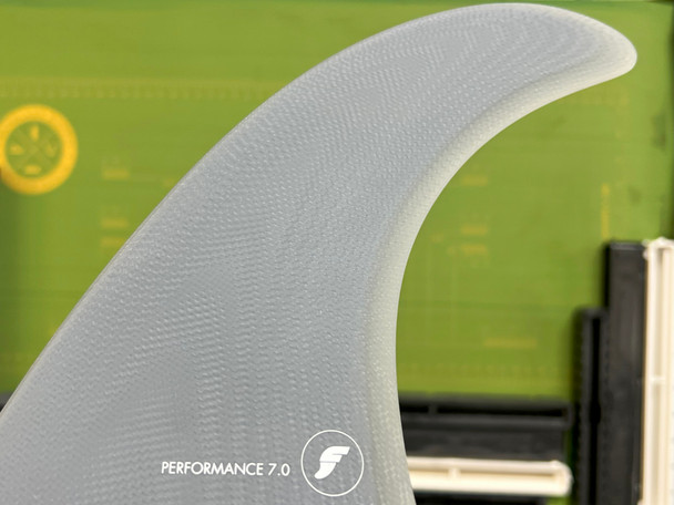 7" Futures. Performance Longboard Fin, Solid Grey w/ Transparant Grey Edge