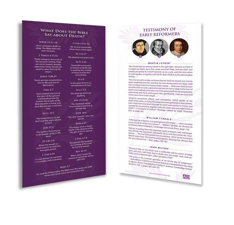AD Bookmarks: What does the Bible Say About Death (1 bookmark)