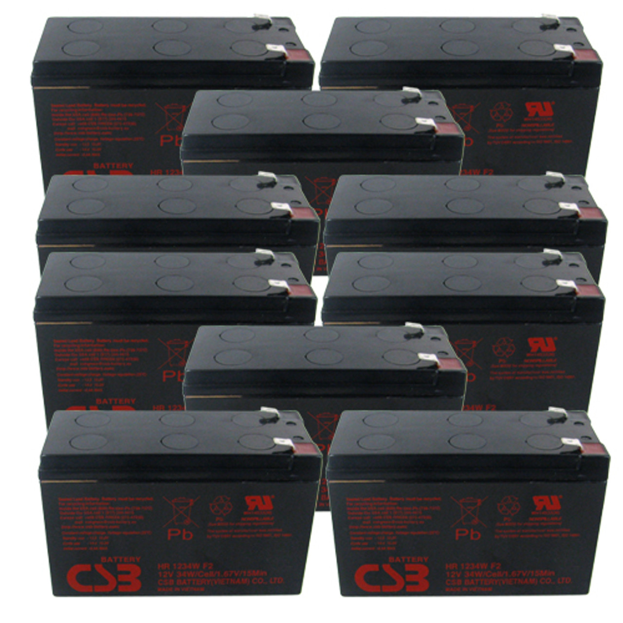 CSB HR1234W 12V 9Ah UPS Batteries (10 Pack)