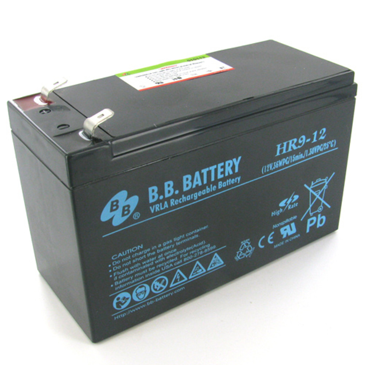 BB Battery 12V 8Ah AGM Battery with F2 Terminal