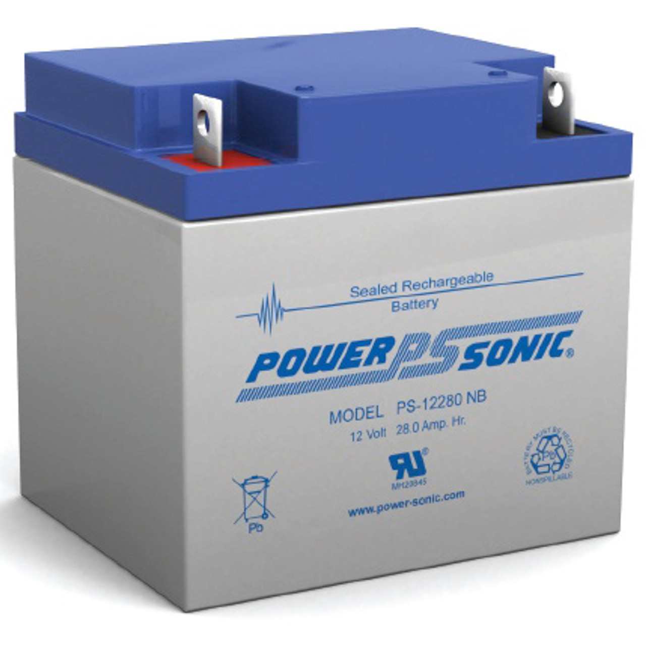 Power-Sonic PS-12280, 12V 28Ah Sealed Lead Acid Battery (NB Terminal)