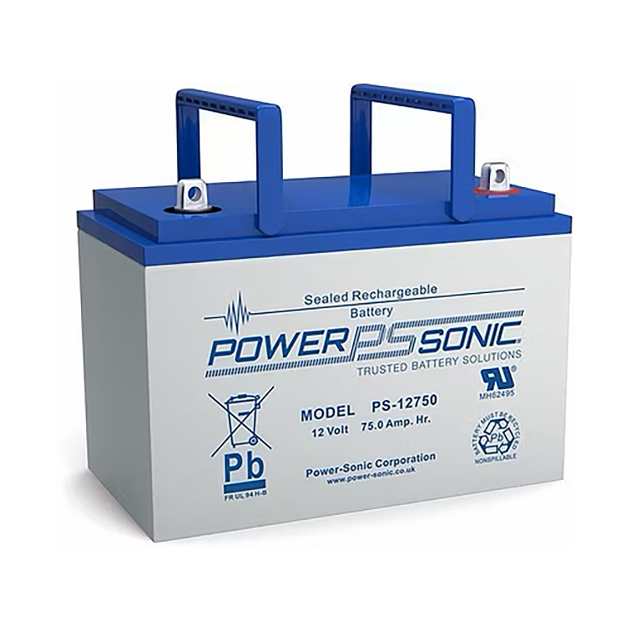 Power-Sonic PS-12750, 12V 75Ah Sealed Lead Acid Battery (U Terminal)