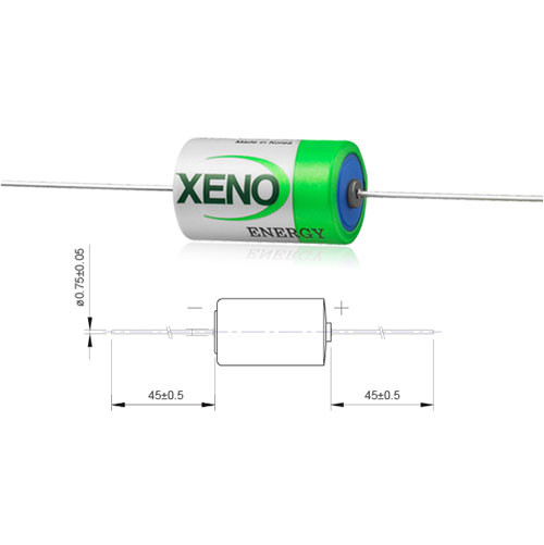 Xeno Energy XL-050F/AX 1/2 AA 3.6V Lithium Battery with Axial Leads