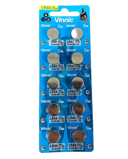 Vinnic LR44 Alkaline Battery 10 Pack - Retail