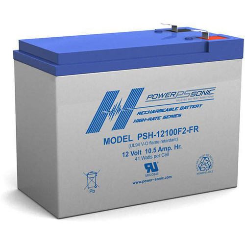 Power-Sonic 12V/10.5AH Sealed Lead Acid Battery w/ F2 Terminal