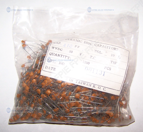 50V, 470pF, 10% Disc Ceramic Capacitor (203-7251)