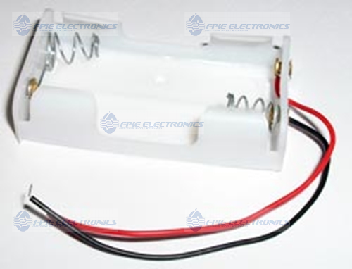 Battery Holder for 2 AA Batteries White by FX Electronics (002-7051)