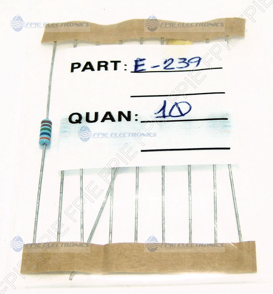 10pk 3.65k Ohm, 1/4W, 1% Metal Film Resistor (E-239)