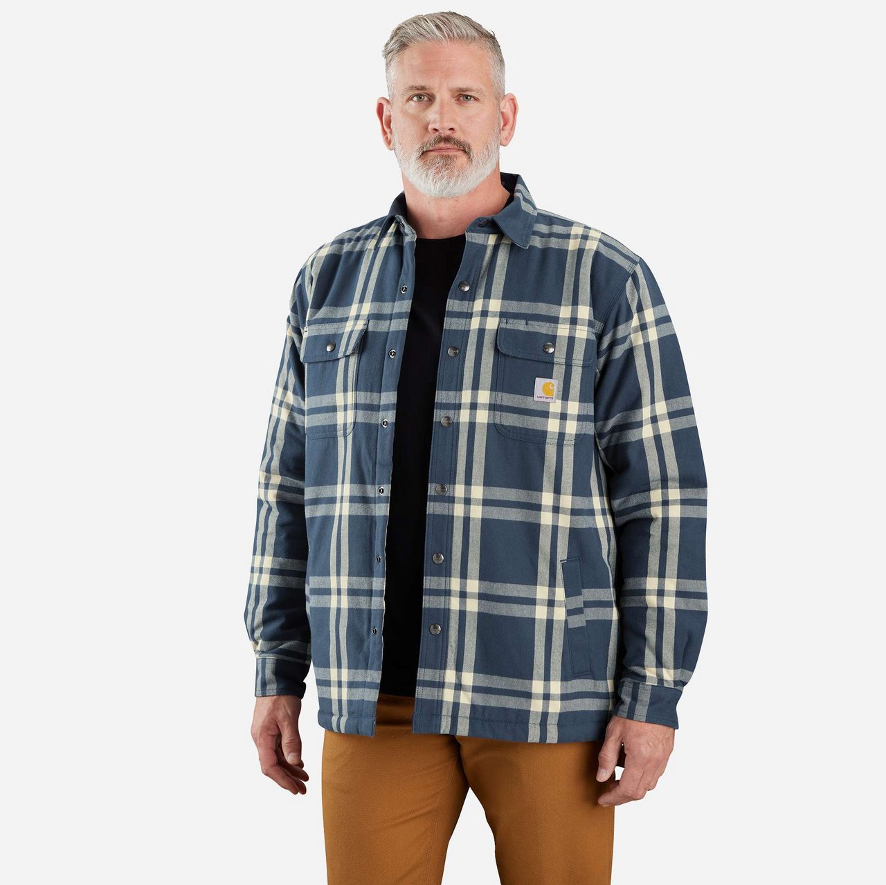 Carhartt Men's Flannel Sherpa Lined Shirt Jacket