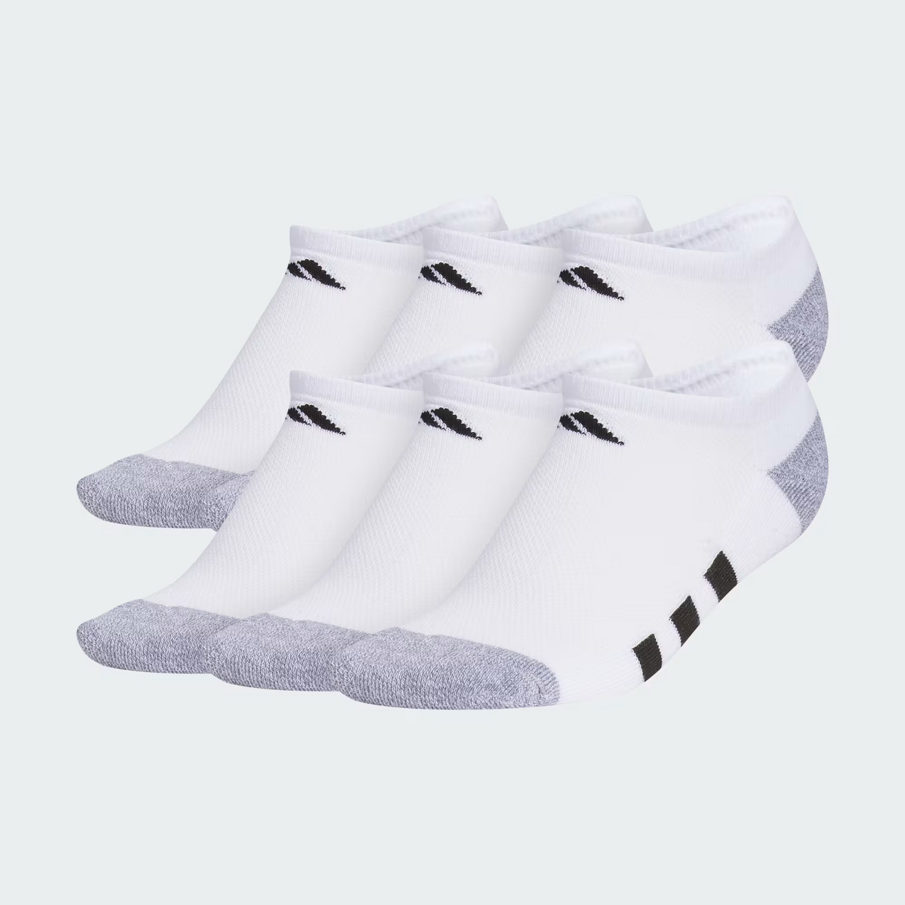 Adidas Youth Athletic Cushioned No Show 6PK White Lifestyles