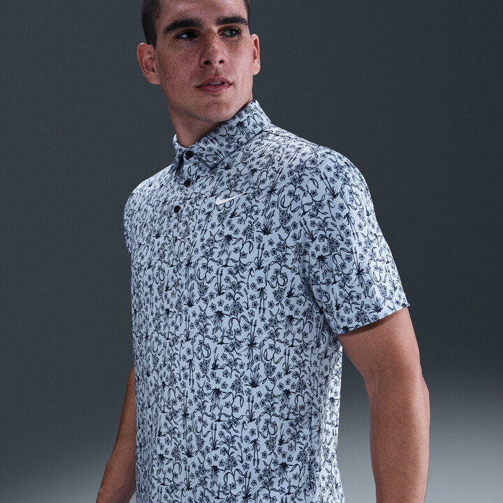 slim fit dress slacks Proper Sport Charcoal Geo Print Four-way Stretch Slim Fit Dress Shirt –  Taelor.Style main image 1