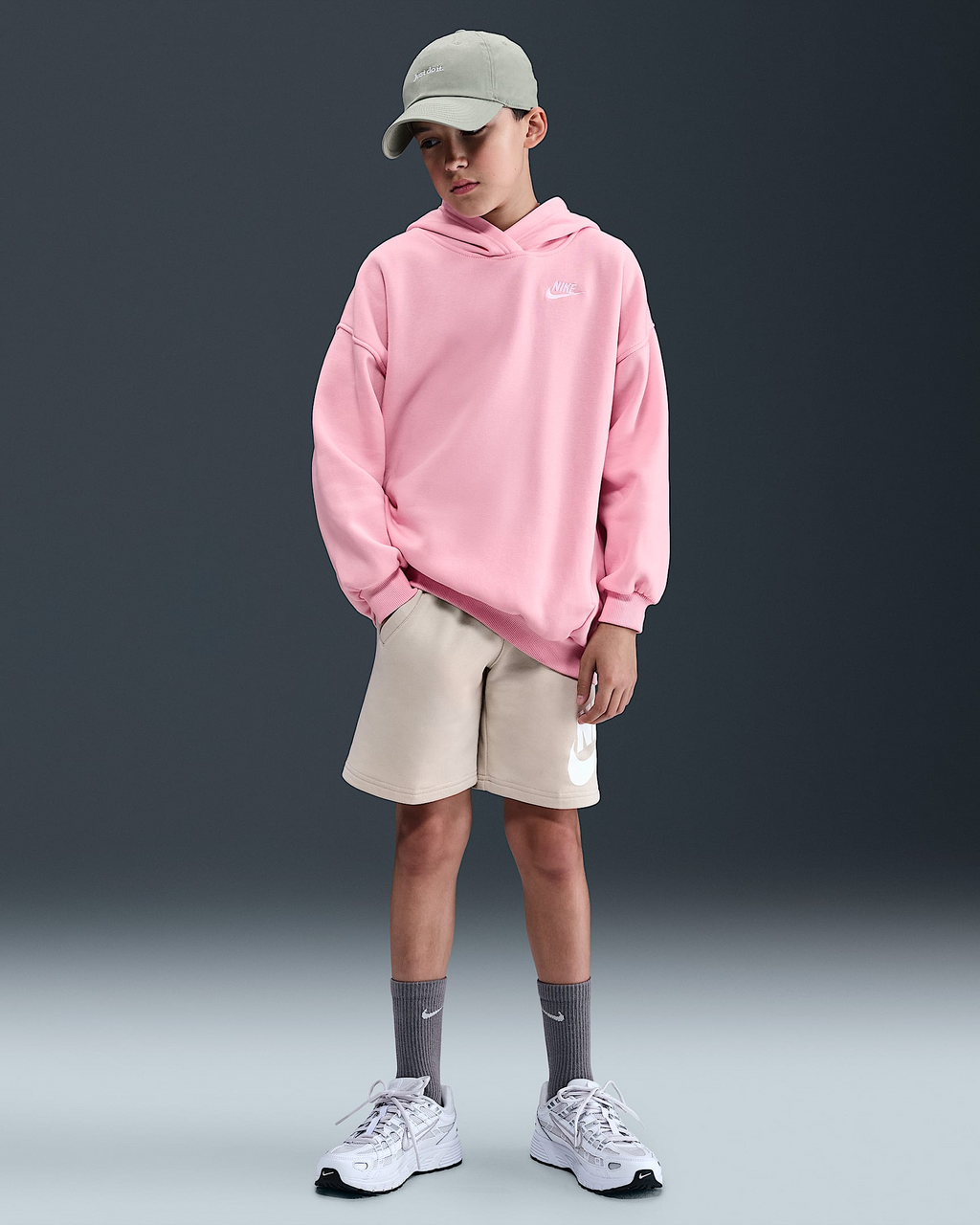 pink nike oversized hoodie