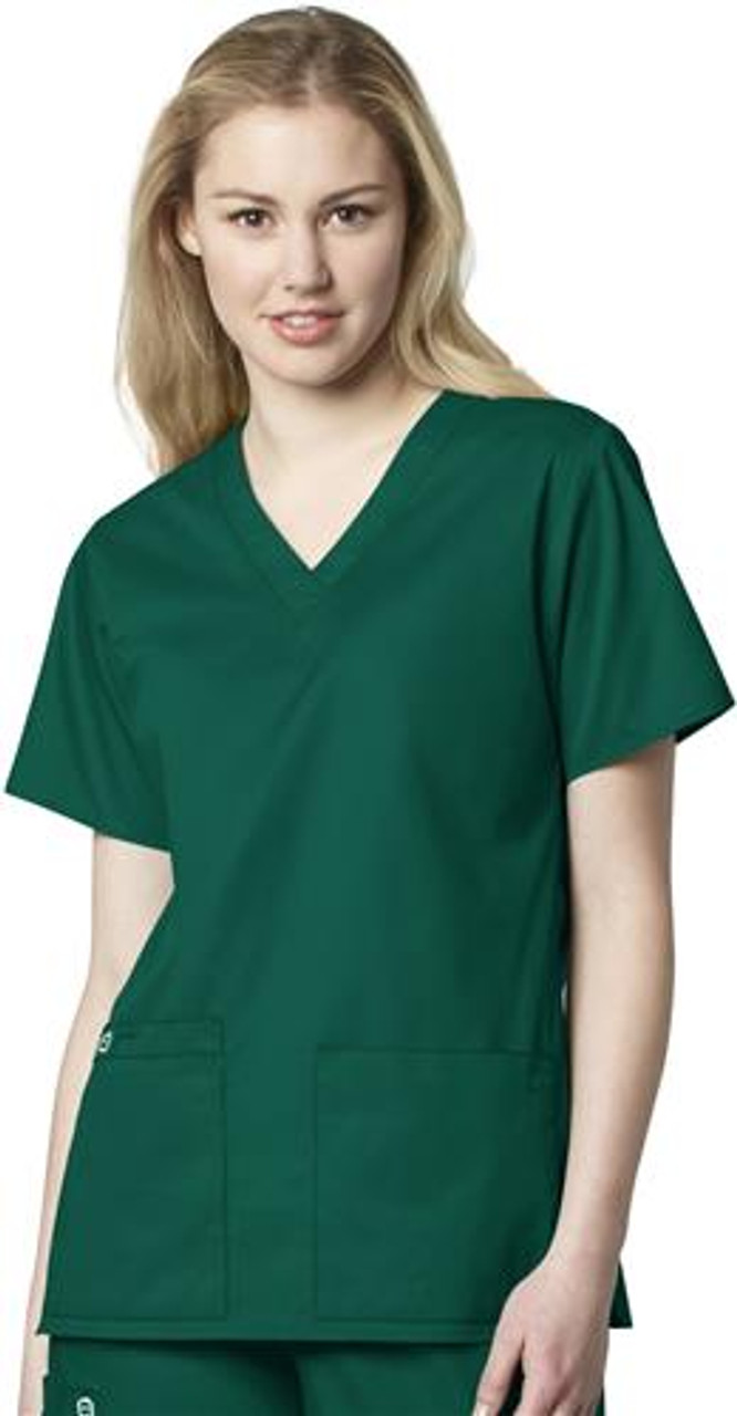 WonderWink Womens Four Stretch Sporty V-Neck Top Medical Scrubs Shirt