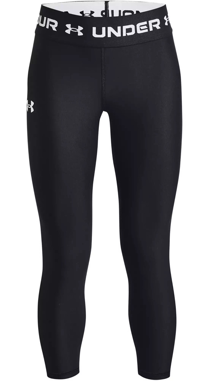 Under Armour Girls Youth Small Coldgear Leggings Black Gray