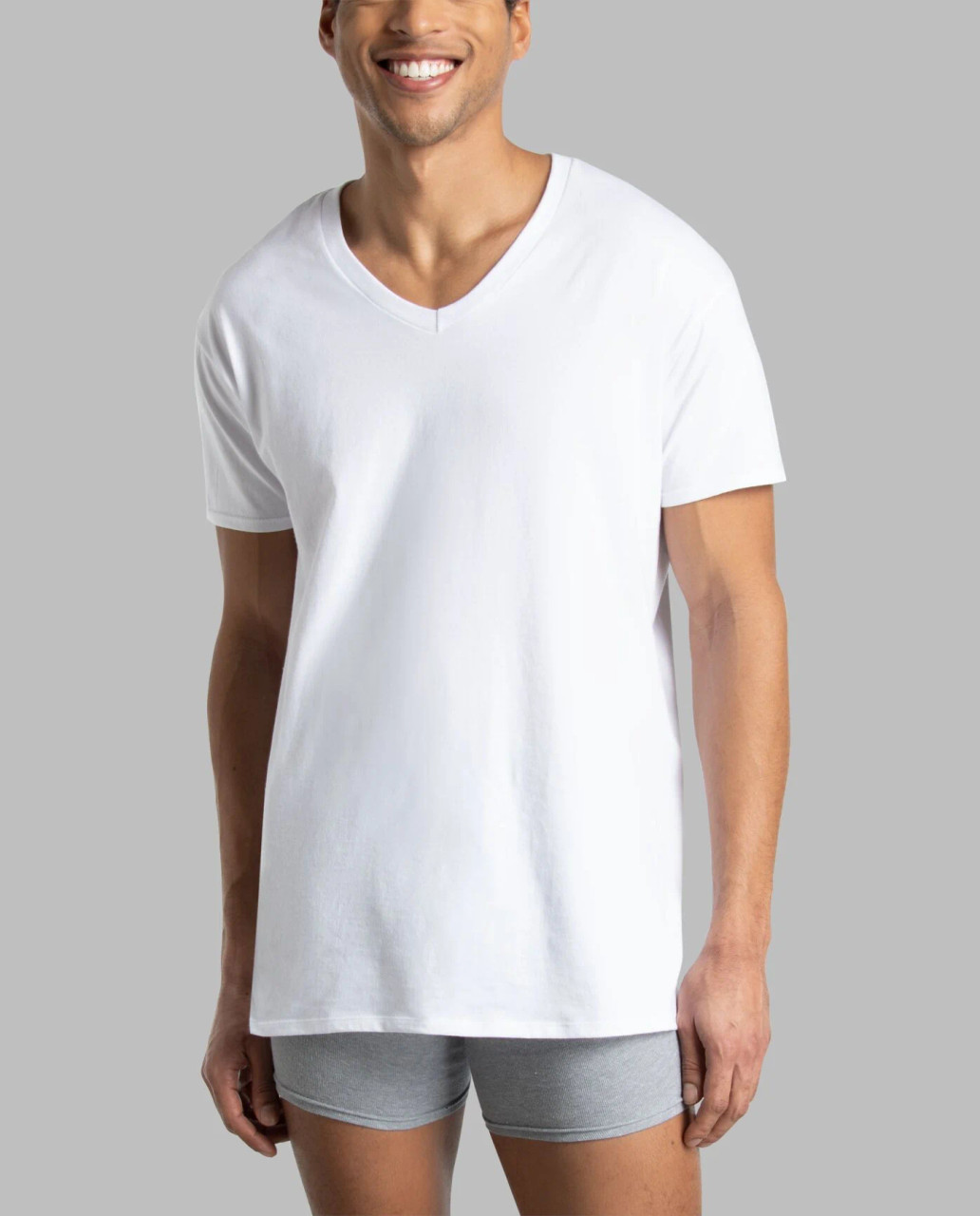 Fruit Of the Loom Men's Tag Free V-Neck T-Shirt