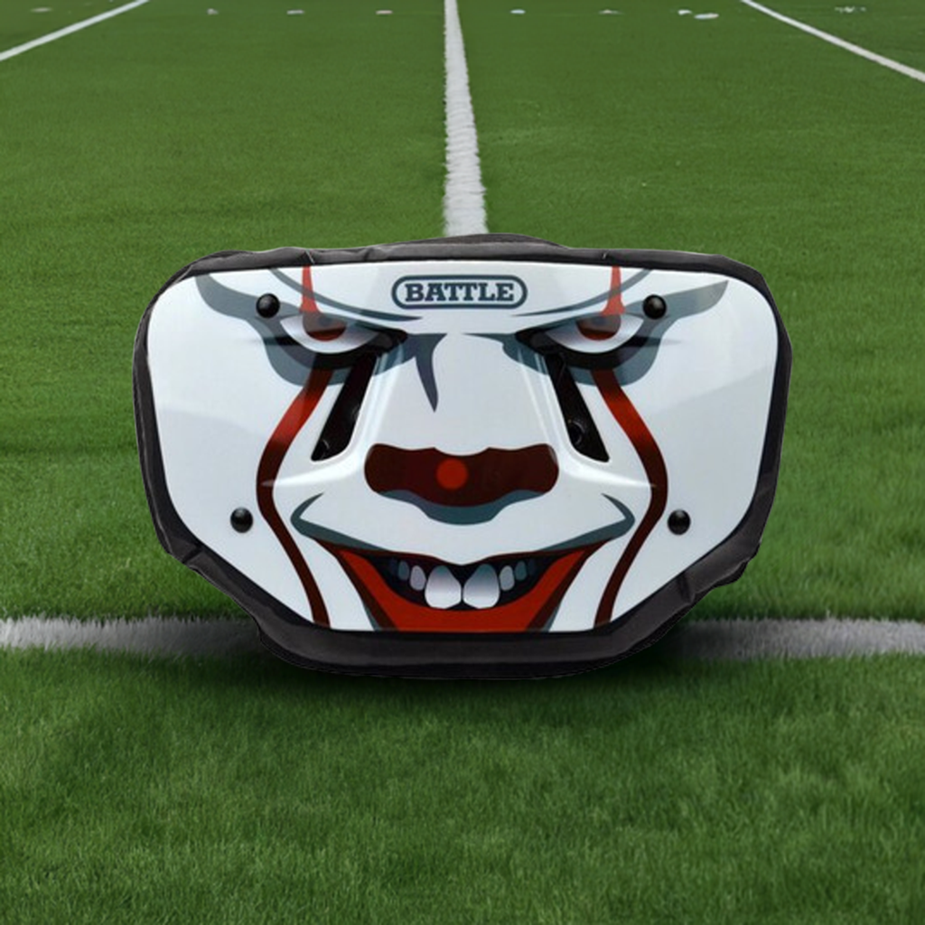 Battle Sports Adult Chrome Football Back Plate – White/Red – One Size – Protector Pad