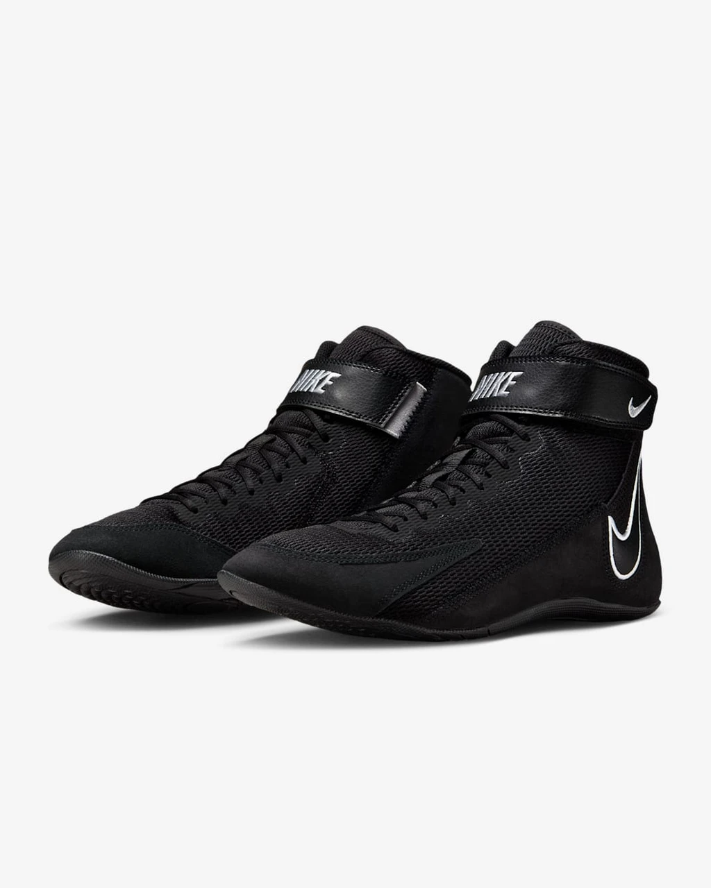 Nike Black High-Top Wrestling Shoes with White Swoosh Outline Nike Freek Men main image 2