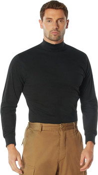 Brushed Core Mock Neck LS - Black