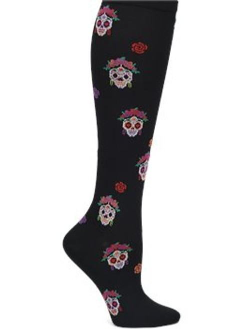 Nurse Mates Sugar Skulls Compression Socks 12142