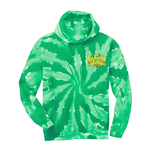 St Patrick's Day Feeling Lucky Design Tie Dye Hoodie