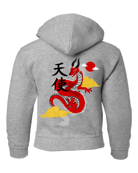 Asian Calligraphy Dragon Angel Design Hoodie