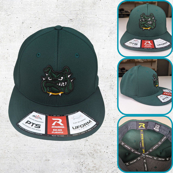 Custom Embroidered Green Bulldog Richardson Flexfit Cap
