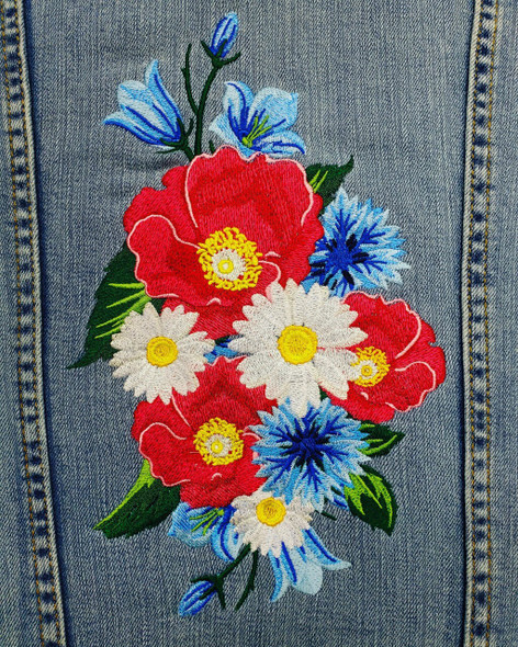 Embroidered Denim Jacket|| Embroidered Rose Denim Jacket|| CUSTOM Levi&#39;s Jean Jacket