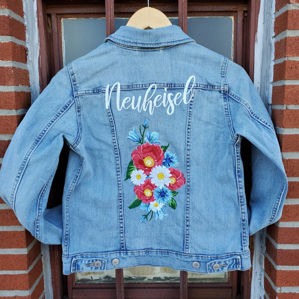 Embroidered Denim Jacket|| Embroidered Rose Denim Jacket|| CUSTOM Levi&#39;s Jean Jacket