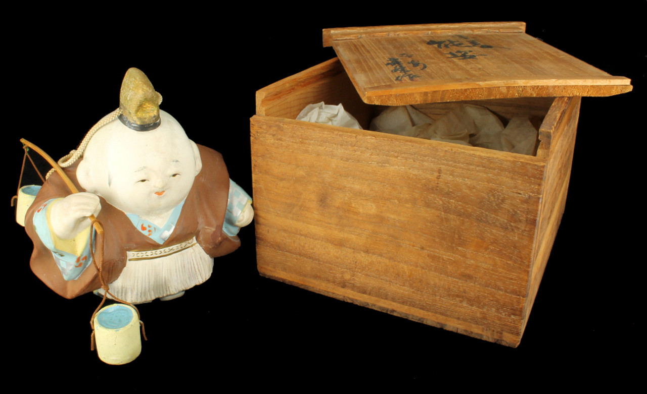 * vintage doll ୨୧ * 陶器製 愛らしい 男の子の フィギュア Vintage Hakata Urasaki Dolls Japanese Chalkware Elder Male