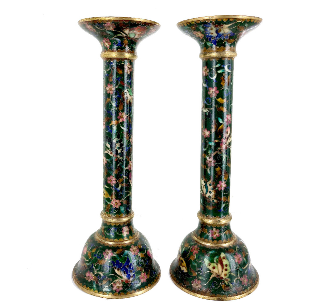 Cloisonne Candlesticks. Set of 2 Brass Enamel Cloisonne Candle -  in  2023