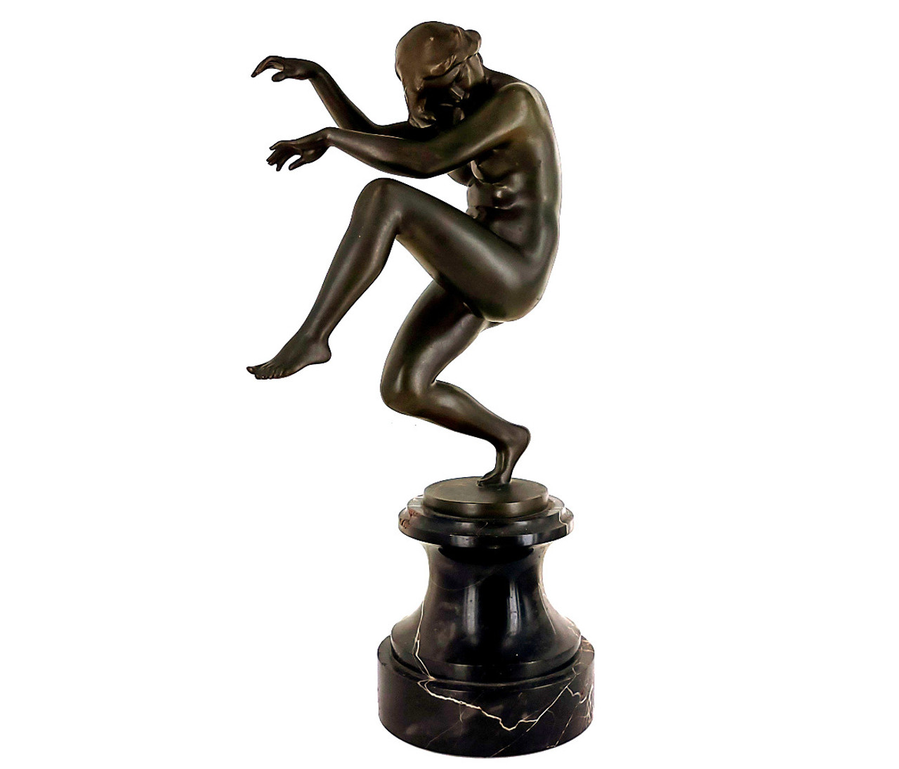 Antique Art Deco Bronze Statue 1920s Nude Woman Dancer Karl Perl Signed  Austria