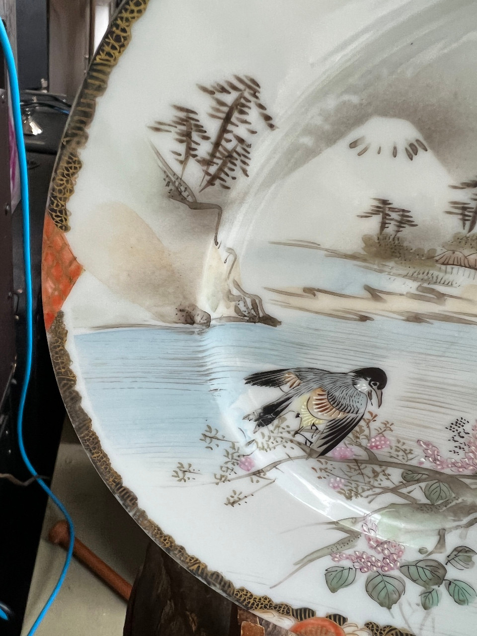 Antique Japanese Meiji Porcelain Satsuma Plate Hand Painted