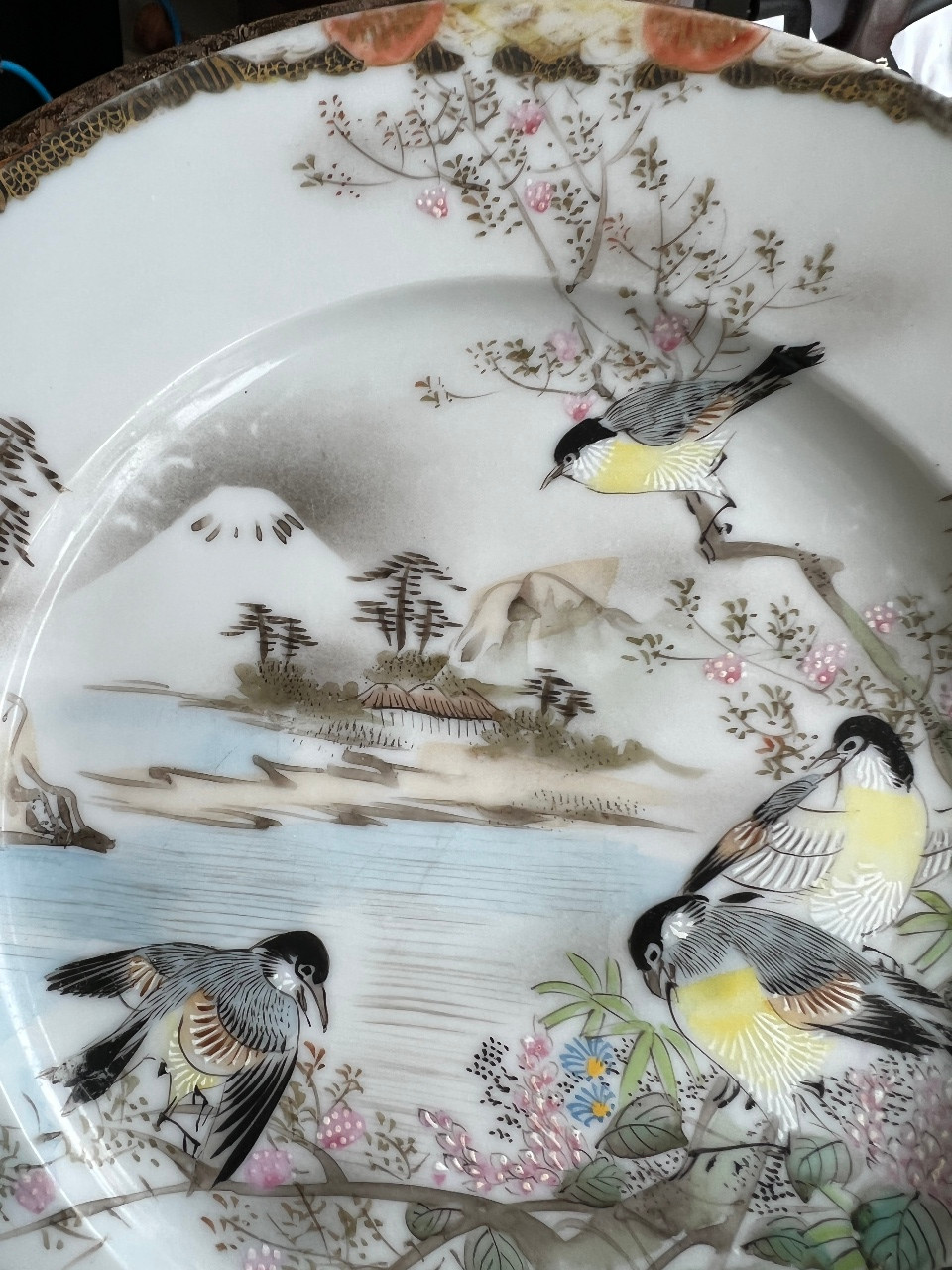 Antique Japanese Meiji Porcelain Satsuma Plate Hand Painted