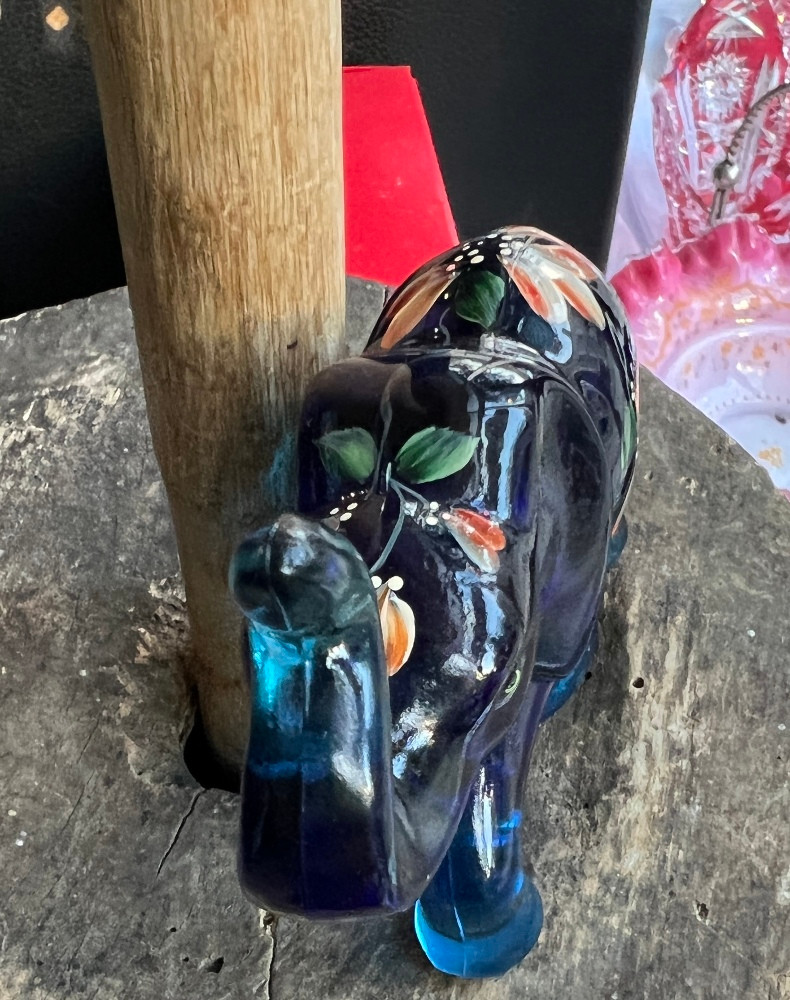 Fenton Lenox Hand Painted Glass Figurine Indigo the Little Blue