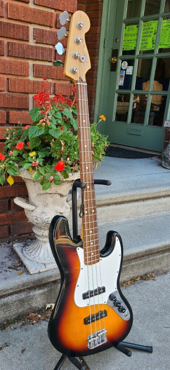 1999 MIM Fender Standard Jazz Bass Guitar~Sunburst Fast Neck Excellent w  Gig Bag