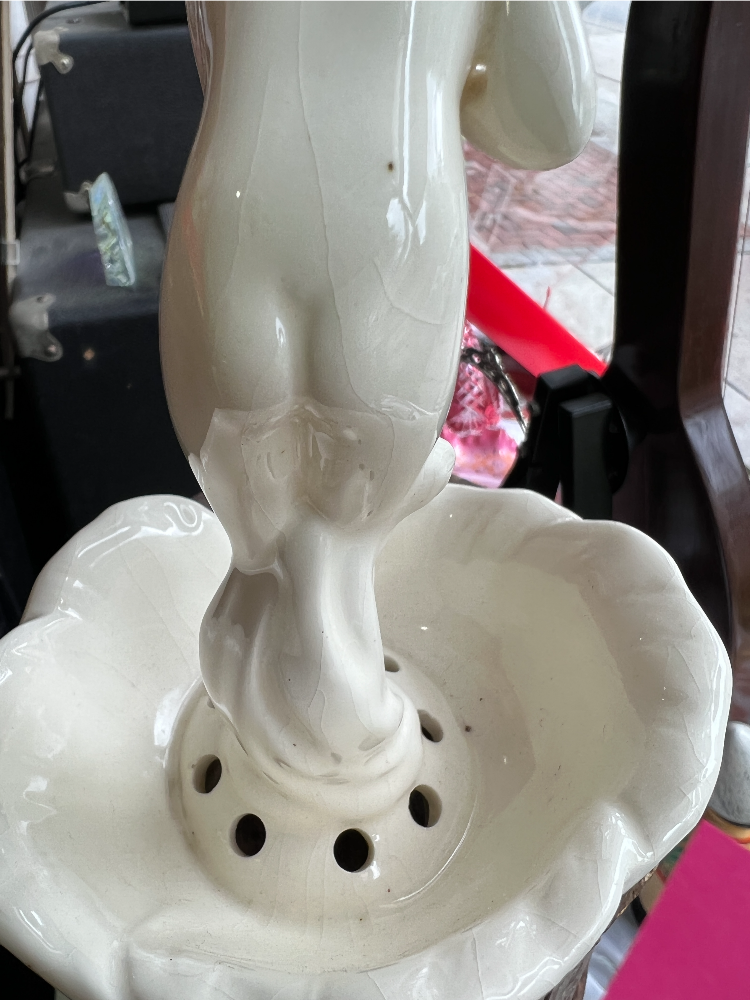 Western Germany Porcelain 8.5 Round Flower Frog Goebel