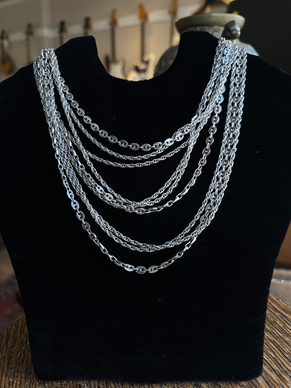 Antique PRY 3way Antique Silver Chain Necklace Silver Filigree