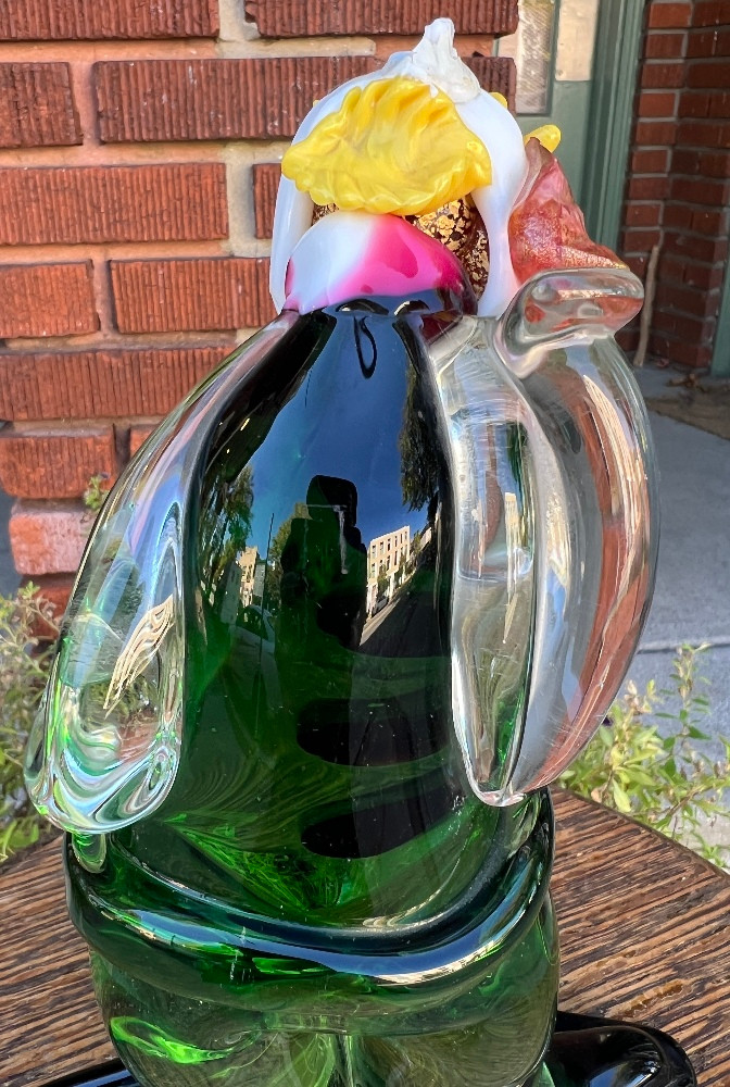 Vintage MCM Murano Glass Clown ~ Aventurine ~ Lattimo ~ Abstract