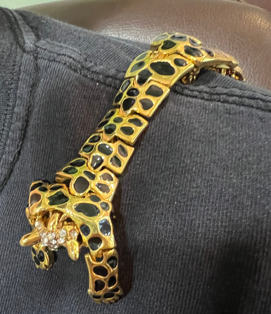 Vintage Cheetah Leopard Panther Cat Articulated Green Eyes